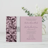 Invitation Mariage mauve-aubergine personnalisable (Debout devant)