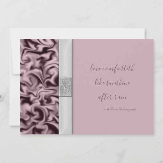 Invitation Mariage mauve-aubergine personnalisable (Dos)