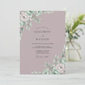 Invitation Mariage Mauve Eucalyptus Endormi (Debout devant)