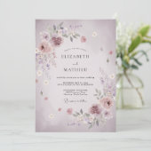 Invitation Mariage Mauve Fleur de Whispering (Debout devant)