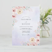 Invitation Mariage Mauve Peach Paeony (Debout devant)