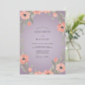 Invitation Mariage Mauve Péché Coquelicot (Debout devant)