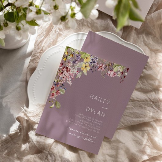 Invitation Mariage Meadow Fleur sauvage Boho Watercolor