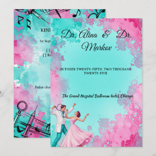 Invitation Mariage Médical Aquarelle Danses Médicales Sauvag