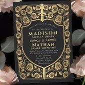 Invitation Mariage médiéval de Black Sword Shield
