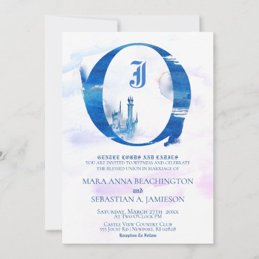 Invitation *~* Mariage Médiéval de Conte de Fées Fantastique  (Devant)