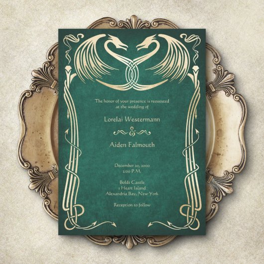Invitation Mariage Médiéval de Dragon