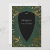 Invitation Mariage médiéval de joueur de tabletop élégant (Dos)