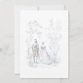 Invitation Mariage Médiéval Fantastique Arc Bleu Or (Dos)