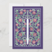 Invitation Mariage Médiéval Fantastique Épée Argent Violet (Dos)