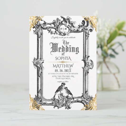Invitation Mariage Médiéval Fantastique Royal (Debout devant)