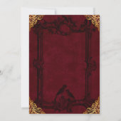 Invitation Mariage Médiéval Fantasy Royal Noir Rouge (Dos)