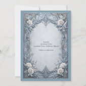 Invitation Mariage Médiéval Gothique Hiver Glace Argent (Dos)