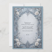 Invitation Mariage Médiéval Gothique Hiver Glace Argent (Dos)