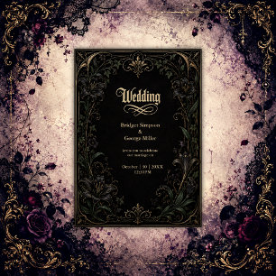Invitation Mariage médiéval gothique Lily Ivy Or