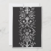 Invitation Mariage médiéval gothique noir argenté (Dos)