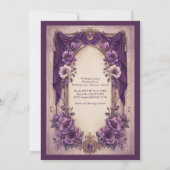 Invitation Mariage Médiéval Gothique Violet avec Arche Drapée (Dos)