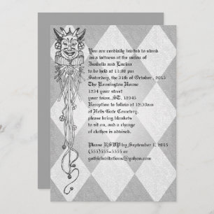 Invitation Mariage médiéval Jester Diamonds Goth