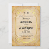 Invitation Mariage médiéval or personnalisable (Devant)