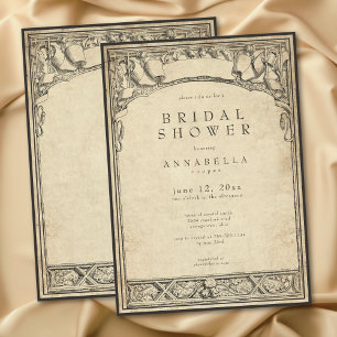 Invitation Mariage médiéval rétro sous forme de parchemin pou
