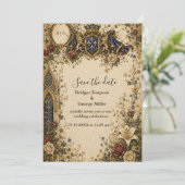 Invitation Mariage Médiéval Royal Gothique Celtique Monogramm (Debout devant)