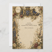 Invitation Mariage Médiéval Royal Gothique Celtique Monogramm (Dos)