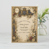 Invitation Mariage Médiéval Royal Gothique Celtique Monogramm (Debout devant)