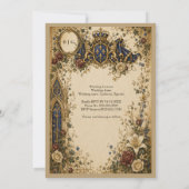 Invitation Mariage Médiéval Royal Gothique Celtique Monogramm (Dos)