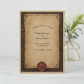 Invitation Mariage Médiéval Rustique en Cire de Cuir (Debout devant)