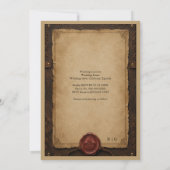 Invitation Mariage Médiéval Rustique en Cire de Cuir (Dos)