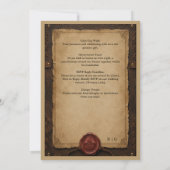 Invitation Mariage Médiéval Rustique en Cire de Cuir (Dos)