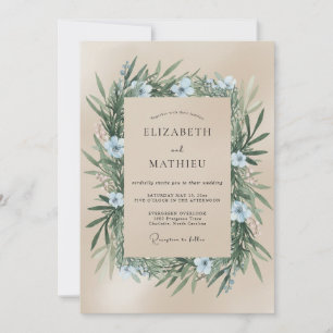 Invitation Mariage Méditerranéen Brun Organique