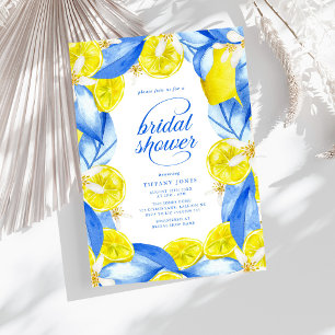 Invitation Mariage Méditerranéen Citron Bleu Jaune
