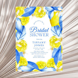 Invitation Mariage Méditerranéen Citron Bleu Jaune