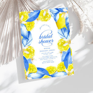 Invitation Mariage Méditerranéen Citron Jaune Bleu