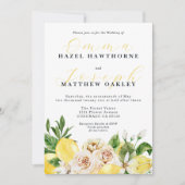 Invitation Mariage méditerranéen citron jaune vif (Devant)