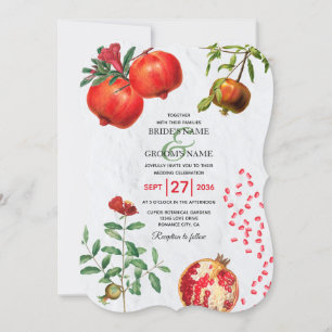 Invitation Mariage méditerranéen de la grenade rouge