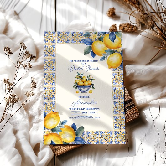 Invitation Mariage méditerranéen d'été au citron chic