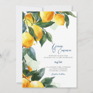 Invitation Mariage méditerranéen grec au citron