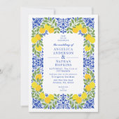 Invitation Mariage Méditerranéen Italie Grèce Élégant Citron (Devant)