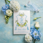 Invitation Mariage Méditerranéen Photo/Crête Épargnez la date