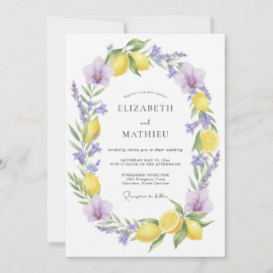 Invitation Mariage méditerranéen rafraîchissant jaune