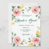 Invitation Mariage Méditerranéen Rose Blush & Citron (Dos)