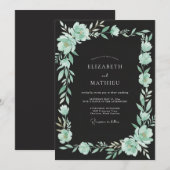 Invitation Mariage Menthe Eucalyptus Fleur de Mer (Devant / Derrière)