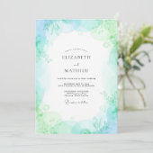 Invitation Mariage Menthe Feuillage Chartreuse Eucalyptus (Debout devant)