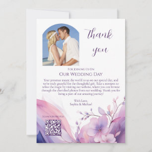 Invitation Mariage Merci Aquarelle Fleurs de cerisiers