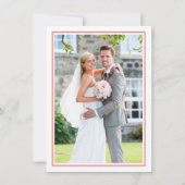 Invitation MARIAGE MERCI brosse lettré écriture corail rose (Dos)