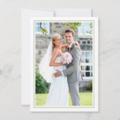 Invitation MARIAGE MERCI brosse texte écrit sauge vert (Dos)