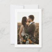 Invitation Mariage Merci Message Photo Ecru Heart Card (Dos)