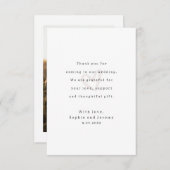 Invitation Mariage Merci Message Photo Ecru Heart Card (Devant / Derrière)